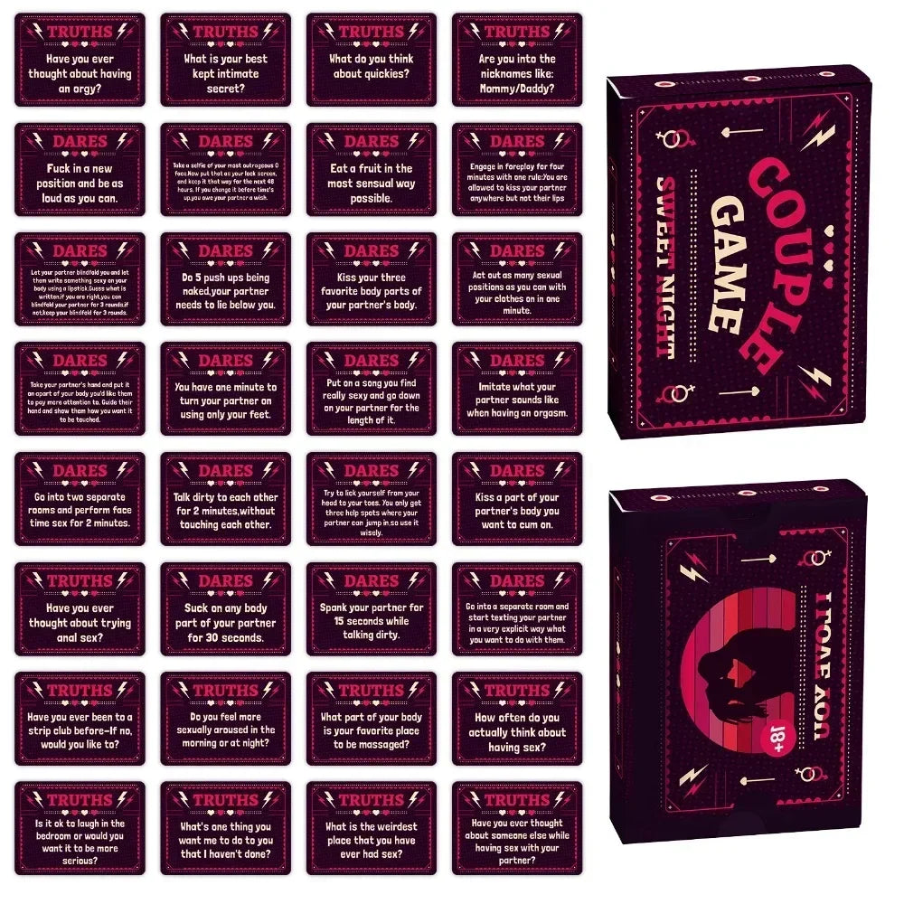 Couple’s Truth or Dare – 50-Card Game Set